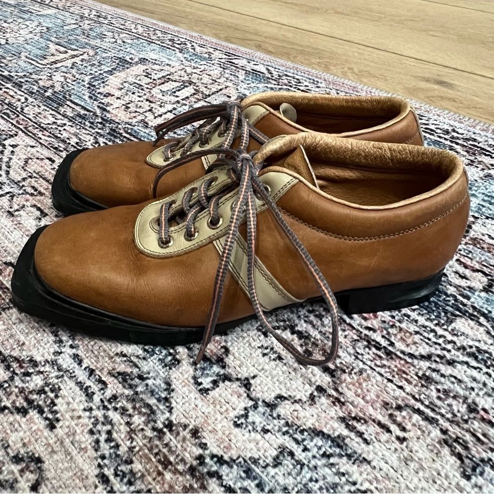 VINTAGE Fabiano Cross Country Ski Shoes Men Sz 6.5 Italy VTG Rare Patons Leather